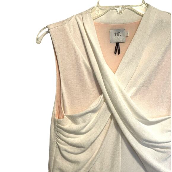 HD in Paris Darla Dress Womens Medium Blush Pink Tulle Cream Criss Cross Party - Picture 3 of 8